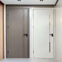 Portes intérieures commerciales modernes minimalistes en bois massif, étanches, avec insert en cristal de carbone, style ferme, à ouverture latérale