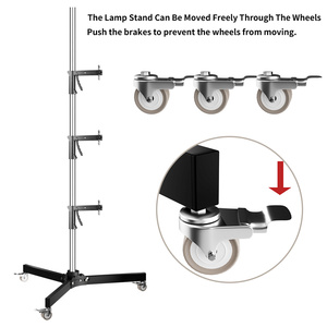 Professional Multi-function Universal Moving 3-Leg Wheels Stand <strong>Tripod</strong> - Product Image 4