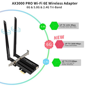 Băng tần kép 3000Mbps cáp USB không dây PCIe adapter bt5.2 802.11ax <span class=keywords><strong>Wifi</strong></span> 6E <span class=keywords><strong>WIFI</strong></span> <span class=keywords><strong>Card</strong></span> mạng - Product Image 5