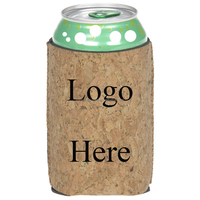 Porte-canette isotherme personnalisé en liège et néoprène 12oz, pliable, pour canettes de bière, cadeau promotionnel