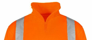 Mens Hi Viz Vis High Visibility Quarter Zip SweatShirt <strong>Work</strong> Safety <strong>Jumper</strong> <strong>Work</strong> <strong>Jumper</strong> With Reflective Strip - Product Image 3