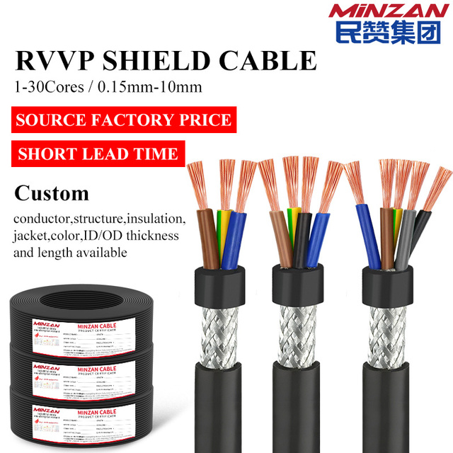 2 /4/5 Cores 0.2mm 0.3mm 0.5mm 0.75mm 1mm 1.5mm 2.5mm 4mm 6mm 3cores Signal Control Cable Shield RVVP Wire Sensor Shielded Cable