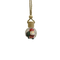 Diffuseur de parfum pour voiture de Noël 8 ml, pendentif carré en cristal, bouteille en verre avec couvercle en cristal, désodorisant aromathérapie, motif dessin animé