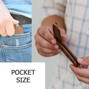 Peigne à poche pliable en bois de noyer naturel, <span class=keywords><strong>Amazon</strong></span> tendance, personnalisé, pour la <span class=keywords><strong>barbe</strong></span> et les cheveux - Product Image 6