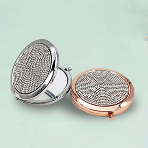 Snelle verzending ronde dubbelzijdige zakspiegel voor make-up, bruiloften, feestjes, compacte reisspiegel OEM - Product Image 5
