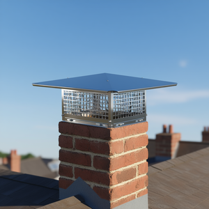 Tapa de chimenea de acero inoxidable de 17 x 21 pulgadas con malla antichispas para chimeneas existentes, diseño industrial - Product Image 2