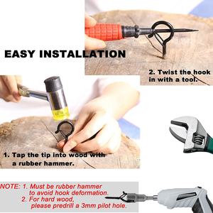 重型天花板悬挂自攻式羊木眼孔挂钩安全扣防锈公制可调节Q型吊钩 - Product Image 3