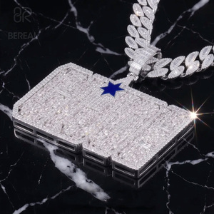 Custom VVS Moissanite Iced Out <b>Name</b> Pendant Hot Selling Baguette Diamond Hip Hop Style 12K 14K 18K <b>Chain</b> Pendant Bling Jewely - Product Image 2
