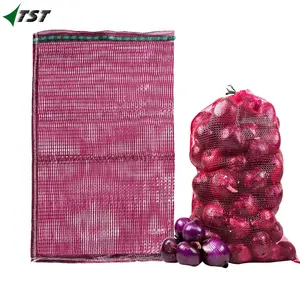 Polypropylene Woven Small Leno Packaging Bag With Drawstring for vegetable fruit firewood packing