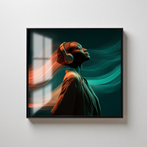 Pintura decorativa de cristal abstracto con temática de música personalizada | Arte de pared moderno para sala de estar dormitorio Oficina al por mayor - Product Image 3