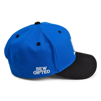 Casquette Snapback Bicolore Bleu Ciel et Noir Personnalisée de Haute Qualité, Nouveau Style en Tissu Coton pour un Look Tendance, Casquette de Baseball