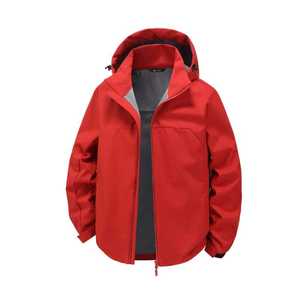 Chaqueta con Capucha Amarilla para Hombre, Cortavientos, de Una Sola Capa, para Uso Casual al Aire Libre, con Opción de Logotipo Personalizado - Product Image 4