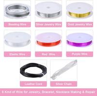 Kit de fabrication de bijoux avec outils, fournitures, perles, fils, breloques pour adultes, adolescents, enfants, filles, colliers, bracelets, boucles d'oreilles, pendentifs