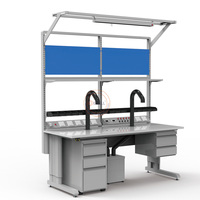 Banco de Trabajo ESD Antiestático para Laboratorio, Hospital, Escuela, Taller, Almacén, Uso Modular, Accesorios, Construcción de Acero Laminado en Frío, Motor