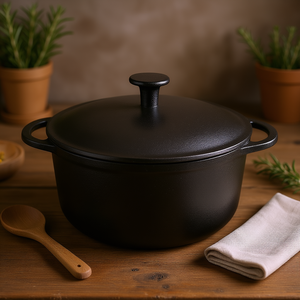 Olla de hierro fundido Meat Pot Rustica de 5.5 Qt con tapa para cocinar a fuego lento - Product Image 3