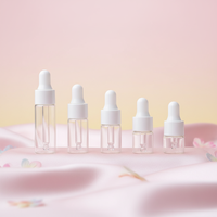 Botol Kaca Transparan Kecil dengan Pipet untuk Serum Perawatan Kulit, Minyak Esensial 1ml/5ml/3ml, Dispenser Sampel Kosmetik Plastik AYEROXO