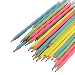 Ensemble <span class=keywords><strong>de</strong></span> 12 crayons hexagonaux en plastique HB personnalisables en usine, 4 couleurs macaron (jaune, vert, <span class=keywords><strong>rose</strong></span>, bleu), certifiés ODM OEM EN71 ISO - Product Image 4