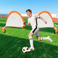 But de football portable personnalisé 2,5 pi, 4 pi, 6 pi, pliable, en acier et maille polyester, pour enfants, toutes saisons, équipement sportif d'extérieur