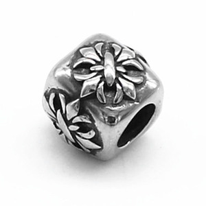 Yunnique Stainless Steel Square <b>Spacer</b> Bead with Lotus Design Casting Process for Bracelet Making - Product Image 5