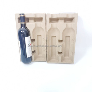 Tùy chỉnh sinh thái thân thiện phân hủy sinh học đúc bột giấy vỏ sò chai rượu vang shipper bao bì Stackable khay khuôn giấy bột giấy khay - Product Image 6
