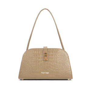 2024 Fall Latest Elegant <strong>Lilac</strong> Croc Embossed Leather Shoulder <strong>Bag</strong> for Ladies Handbag Calf Skin Underarm <strong>Bag</strong> with Metal Closure - Product Image 4