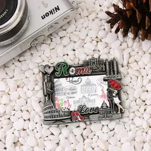 Cadre photo 3D personnalisé en alliage de zinc France Berlin célèbre ville tourisme souvenir <span class=keywords><strong>mini</strong></span> réfrigérateur aimant vintage - Product Image 2