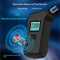 Alcoholímetro de Alta Precisión para Uso Doméstico, Diseñado para Comercio Internacional, Control Matutino de Conductores, Detección de Conducción Bajo los Efectos del Alcohol, Color Negro, 3 Pilas AAA