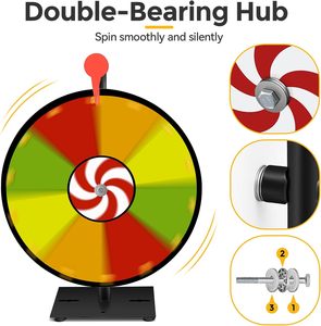 Rueda de premio de color montada en la pared de 12 pulgadas o rueda giratoria de <span class=keywords><strong>ruleta</strong></span> de mesa, carnaval, juegos de giro de ganar fortuna - Product Image 3