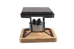 Plaque en <span class=keywords><strong>lave</strong></span> volcanique naturelle et écologique, best-seller, pour steak <span class=keywords><strong>de</strong></span> bœuf, avec <span class=keywords><strong>plateau</strong></span> en acier inoxydable et en bambou - Product Image 2