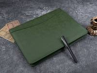 Cahier de notes personnalisé A4 en cuir végan pour entraîneur d'affaires Organisateur de documents Portefeuille Padfolio avec presse-papiers Hommes