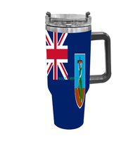 Gobelet isotherme 40 oz avec drapeau de la Guyane, en acier inoxydable à double paroi, anti-fuite, pour boissons chaudes et froides, thé, eau