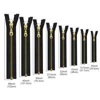 Laiton métallique durable 5 #   Fermeture éclair en nylon écologique à glissière auto-bloquante à chaîne longue dorée pour vêtements