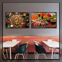 Tableau mural de cuisine en aluminium avec motif d'herbes aromatiques pour salle à manger, café, restaurant, intérieurs modernes