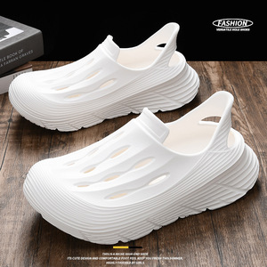 Women's EVA Hollow <b>Clogs</b> White Thick Sole Comfortable Outdoor Summer Beach Shoes - Product Image 1