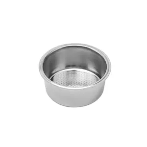 Cesta de filtro de café Delonghi, porta-filtro sem fundo para barista, acessório de aço inoxidável de 2 xícaras, 51 mm