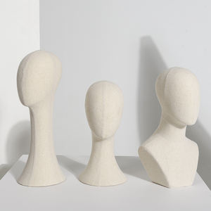 หัวหุ่นนางแบบสำหรับโชว์วิก หมวก ผ้าพันคอไหม หน้ากาก หุ่นจำลองสำหรับจัดแสดง - Product Image 5