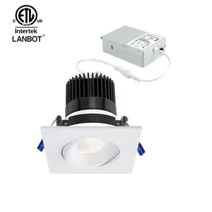 Factory Price 3CCT Square Round COB Recessed Eyeball Gimbal Downlight with Junction Box 1200LM Excellent Heat Dissipation ETL