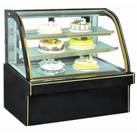 Vitrine Réfrigérée Commerciale pour Gâteaux en Marbre, Présentoir à Gâteaux avec Porte Coulissante, Mini Vitrine Réfrigérée à 2 Portes Vitrées pour Pâtisserie - Product Image 4