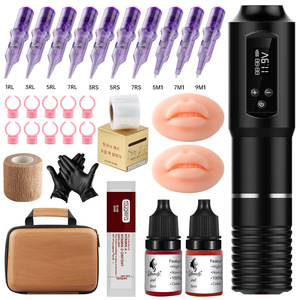 Kit de maquillaje permanente inalámbrico Tuffking con pantalla, batería, pluma, suministros para tatuaje de labios, máquina todo en uno - Product Image 1