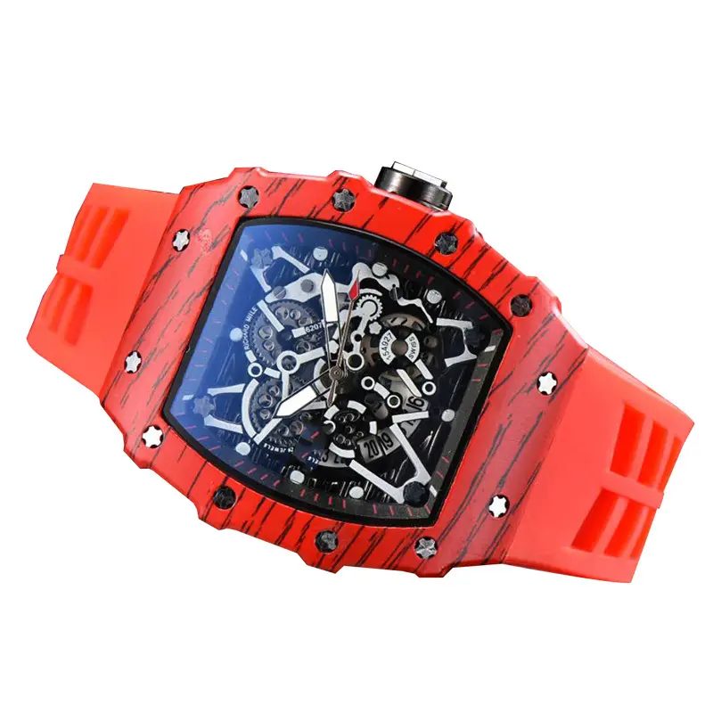 high quality Fashion wood-like grain Wrist Watch Luxury Top Brand Quartz Watch RM Style male Clock