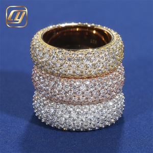 Anillo Ancho de Lujo con Micro Pavé de Diamantes Cultivados en Laboratorio, Plata de Ley 925, 5 Tonos, Apilable, Joyería de Boda para Mujer - Product Image 2