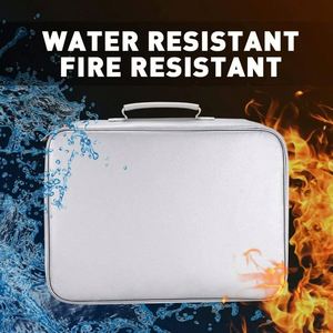 Multi-Functional Waterproof Fireproof Document Organizer Lock Zipper Closure File Storage <b>Pouch</b> for Home Office Passport <b>Money</b> - Product Image 3