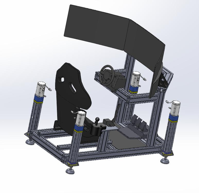 Whole Set of 4dof Racing Simulator with the Rig Seat and Wheel and Pedal
