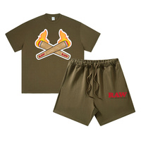 T-shirt et short unisexe de haute qualité, taille américaine, Backwoods RAW Cookie, logo personnalisé, 100% coton, poids lourd, uni, pour homme