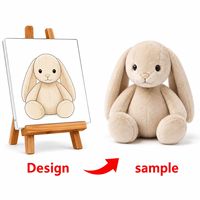 Peluche personnalisée lapin aux oreilles tombantes, en coton PP brodé, tissu super doux, anti-stress, vente en gros directe usine OEM ODM à bas prix