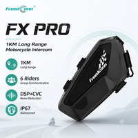 Casque FX PRO avec interphone pour 6 motards, communication de groupe sur 1 km, réduction de bruit DSP CVC, étanche, interphone pour moto