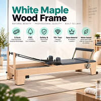 Peralatan Gym Kustom Queenlife Commercial Reformers Infinity Footbar Kayu Maple Mesin Reformer Pilates Studio yang Dapat Disesuaikan