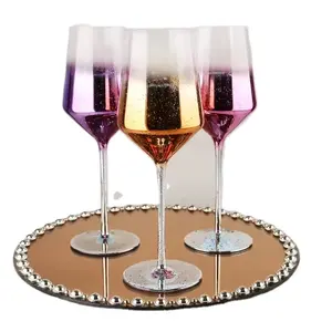 480ml Starry Sky Plated Artificial Crystal Goblet Light Luxury Creative Starry Sky Crystal Tall Champagne Glass Whisky Red Wine