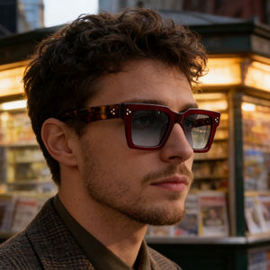 Lentes Anti-Radiación con Protección UV, Diseño de Lujo, Montura Completa, Unisex, Modernas, Montura Cuadrada, Gafas de Sol de Acetato - Product Image 3