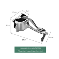 Presse-agrumes portable en argent pour citron, presse-agrumes manuel en alliage d'aluminium, emballé en carton